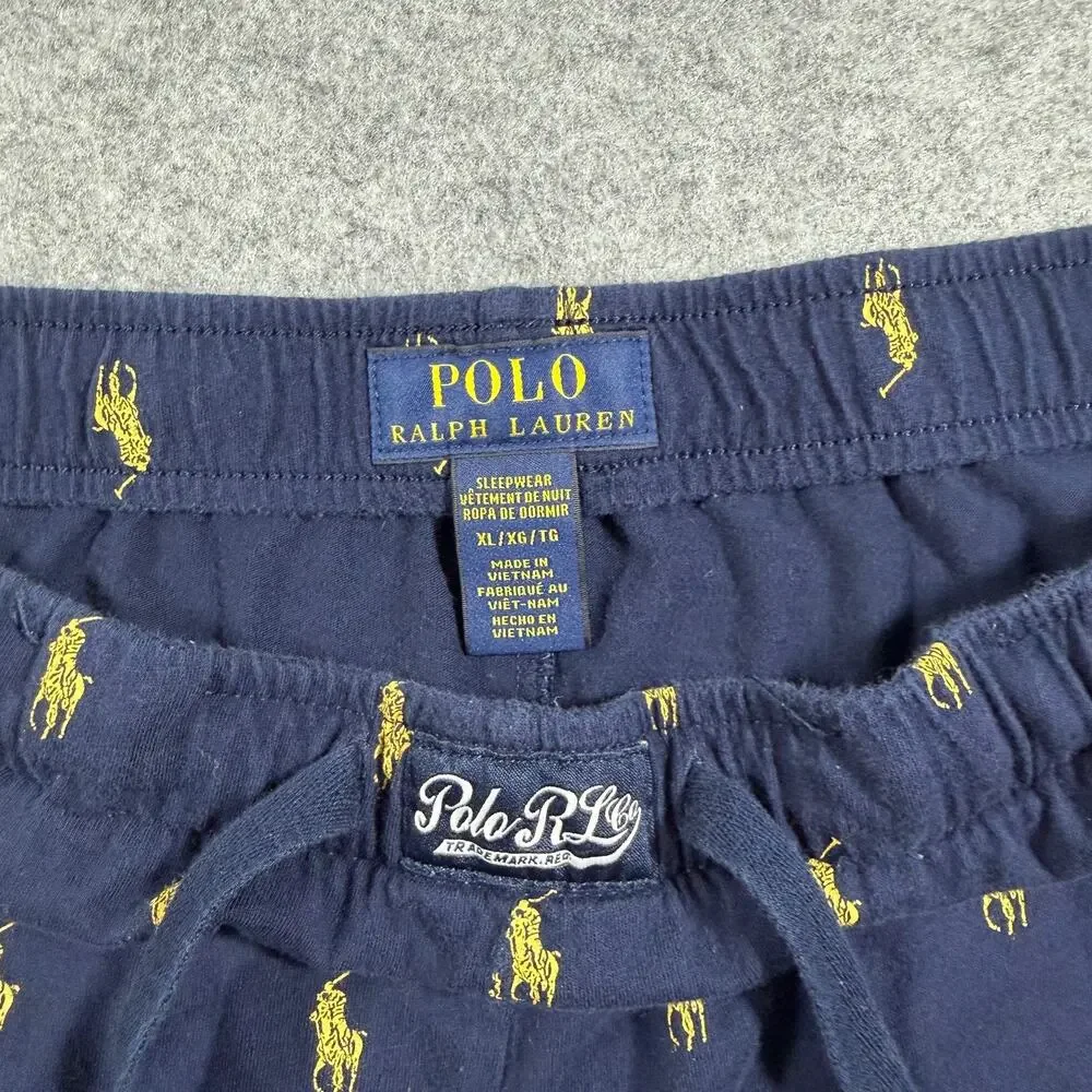 Polo Ralph Lauren Sleepwear Pant Mens XL Navy Allover Pony Print Lounge Pajama